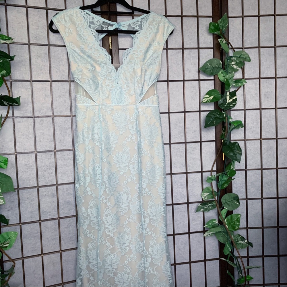 Blue Formal Backless Dress